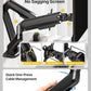 monTEK Dual Monitor Stand for Desk, 17-32 Inch Mechanical Spring Dual Arm, Heavy Duty Steel Adjustable Monitor Mount, Full Motion VESA 75x75/100x100, C-Clamp & Grommet, Holds Up to 20 lbs Each