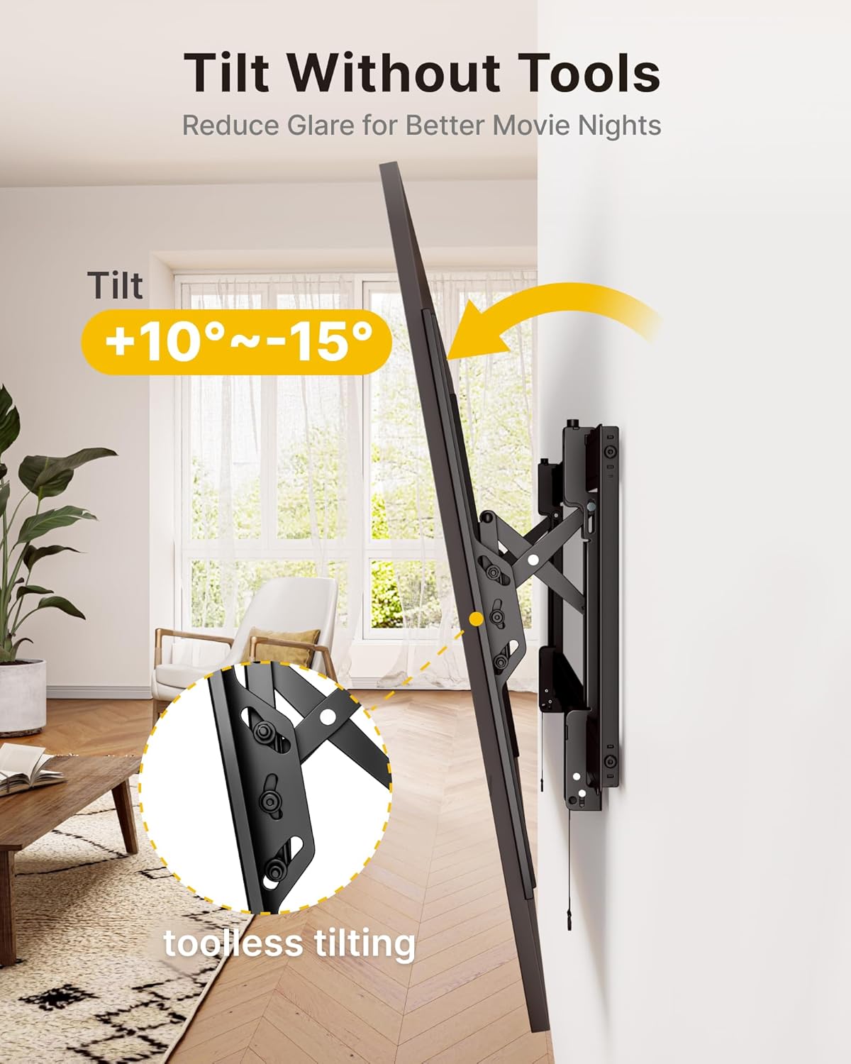 monTEK Heavy Duty Tilting TV Wall Mount for 55–105" Large TVs up to 200 lbs – Low Profile, Universal Fit, Tilt & Swivel Adjustment, 6.8" Extension, Max VESA 1000x600mm, Fits 16"/18"/24"/32" Studs