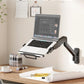 monTEK Laptop Arm Wall Mount, 2-in-1 Full Motion Monitor & Laptop Stand with Adjustable Tray, Fits Max 18" Notebook and 32" Screen, Metal Ergonomic Single Monitor Holds Up to 19.8lbs