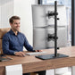 monTEK Vertical Dual Monitor Stand with Sleek Glass Base for 17-32 inch Screens, Free-Standing Dual Monitor Mount Holds 22 lbs per Arm, Fully Motion Height Adjustable, VESA 75/100 MM