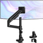 monTEK Single Monitor Arm with Pole, Aluminum Heavy-Duty Height Adjustable Desk Stand for 17″–40″ Ultrawide Computer Screens,Full Motions Arm Mechanical Spring Holds Up to 26.4lbs, VESA 75/100,Black