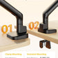 monTEK Single Monitor Arm, Mechanical Spring Monitor Arm for 17-40" Ultrawide Screens, Adjustable Monitor Desk Mount Holds up to 26.4 lbs with C Clamp/Grommet Desk Mount, VESA 75/100mm, MA1011BK