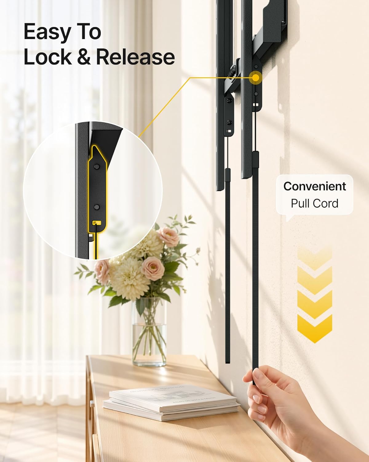 monTEK Fixed TV Wall Mount for 37-86 Inch Flat Curved TVs, Heavy Duty Low Profile Flush TV Mount Bracket Max VESA 600x400mm & 165 lbs Capacity, Fits 16"/18"/24" Wood Studs