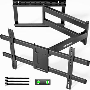 monTEK Long Arm TV Wall Mount for 43-80 Inch TVs, 42 Inch Extension, Swivel and Tilt, Full Motion, Max VESA 600 x 400mm, Up to 110 lbs, 16',18' Studs