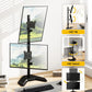 monTEK Stable Stacked Dual Monitor Stand, Heavy-Duty Vertical Monitor Mount for 17-32 inch Screen, Full Motion Arm with Tilt, Swivel, Rotation, Up to 22 lbs per Arm, Solid V-Shaped Base, VESA 100×100