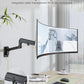 monTEK 17-49 inch Single Monitor Wall Mount for up to 44 lbs Ultrawide Screen, Premium Aluminum Heavy Duty Monitor Arm with Adjustable Gas Spring Arm, 75x75/100x100 VESA Mount, Black