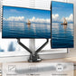monTEK Dual Monitor Stand for 2 Screens 17 to 35 Inch, Heavy Duty Monitor Mount Arm, VESA Mount Desk Stand with C-Clamp/Grommet Base, Holds up to 24.3 lbs Per Arm, VESA 75/100mm, MA1010BK-D