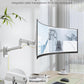 monTEK 17-49 inch Single Monitor Wall Mount for up to 44 lbs Ultrawide Screen, Premium Aluminum Heavy Duty Monitor Arm with Adjustable Gas Spring Arm, 75x75/100x100 VESA Mount, White