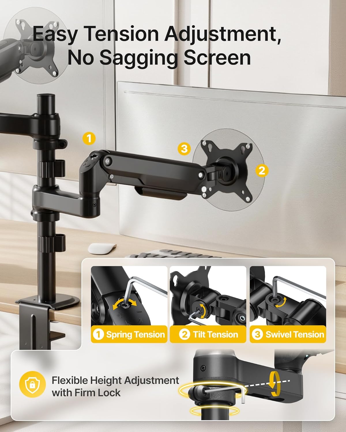 monTEK Vertical Dual Monitor Stand 17-32 Inch, Stacked Monitor Mount for 2 Screens, Full Motion Adjustable with Tilt/Swivel/Rotation, Heavy Duty Steel, VESA 75x75/100x100, Holds up to 19.8 lbs