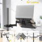 monTEK 2-in-1 Universal Laptop Pole Mount Tray for 10”- 15.6” Notebook or 17”-32” Monitor, Full Motion Laptop Mount with Removable 75/100mm VESA Plate, Fits 1.1”-2.4” Pole Diameter, Black