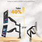 monTEK Dual Vertical Monitor Arm up to 40 inch, Aluminum Heavy-Duty Height Adjustable Stacked Desk Monitor Stand Full Motions Arm Mechanical Spring Holds Up to 26.4lbs,VESA 75x75/100x100,Black