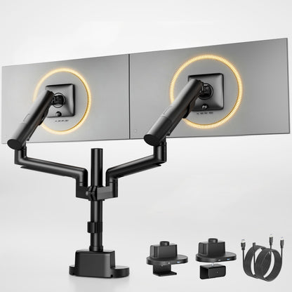 Dual Monitor Stand with USB Up to 35" Screens | MA1010UCPBK-D
