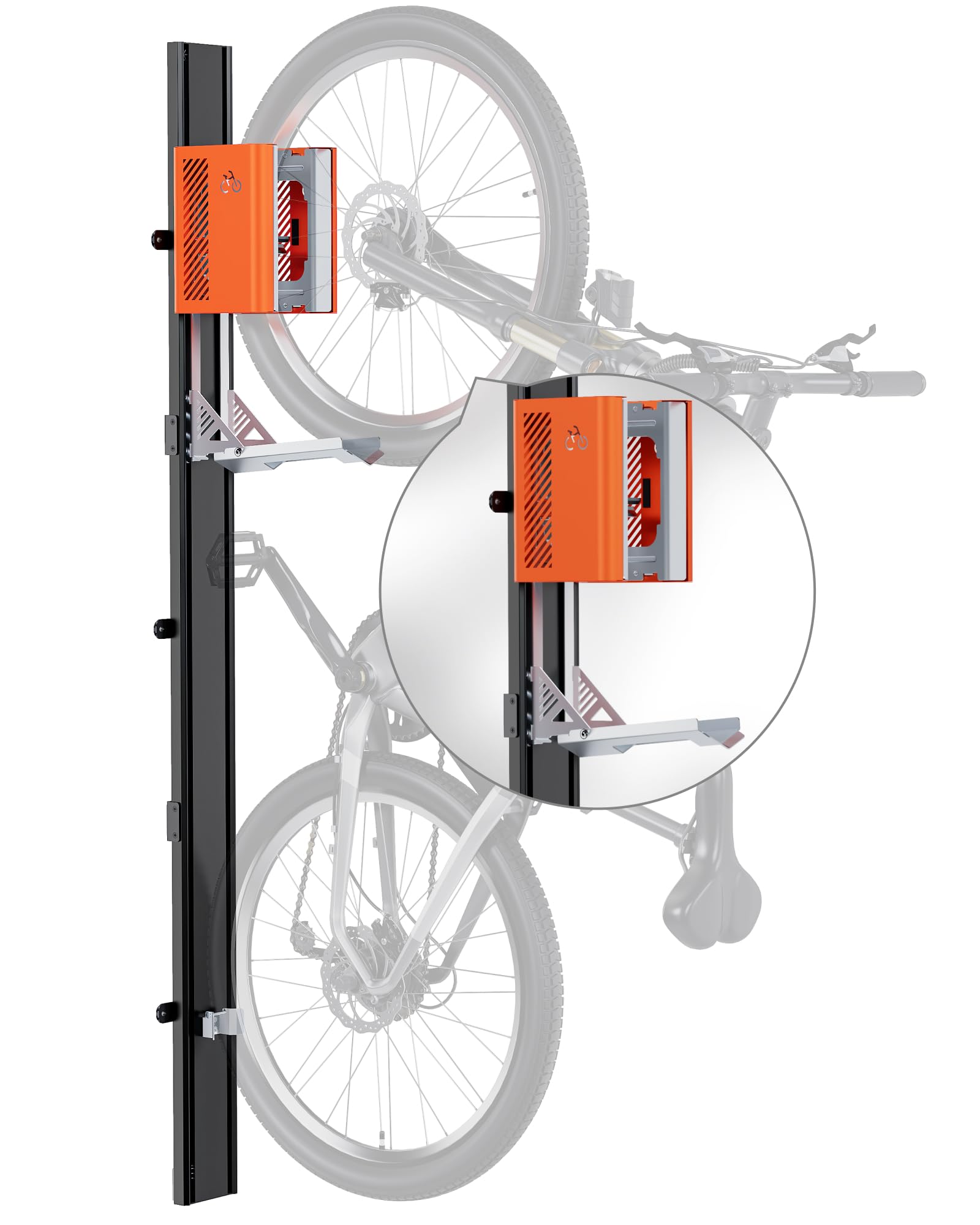 monTEK Automatic Lift EBike Rack – Fits 24-29" Tires, Heavy-Duty Vertical Wall Rack for Bicycles (Up to 71 lbs) - Effortless Lifting, Easy Install - Space-Saving Storage for Garage, Shed, BG