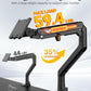 monTEK Single Monitor Arm with USB A/C, Ultrawide Monitor Stand for 17 to 57 Inch Curved Screen, Holds 59.4 lbs, Adjustable Gas Spring Arm, 75/100 VESA Mount, Clamp & Grommet Desk Mount, Black
