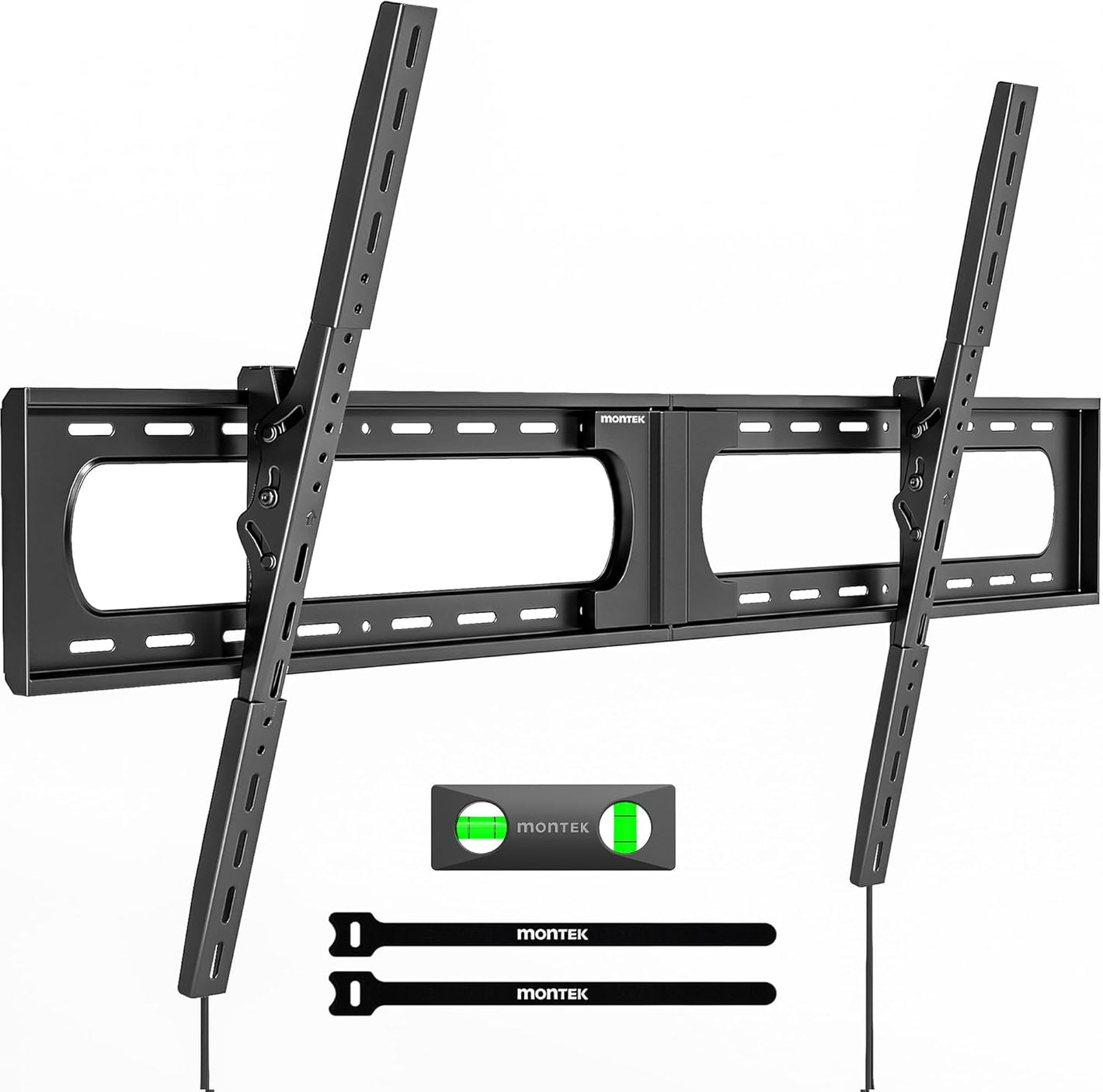 monTEK Heavy Duty Tilting TV Wall Mount for 37-140'' Extra Large Flat & Curved TVs up to 300lbs, 4×Load Tested, 2.4" Slim Low Profile Bracket, Fits 16"/18"/24" Studs, Max VESA 1200×800mm, TM1007W-XLT