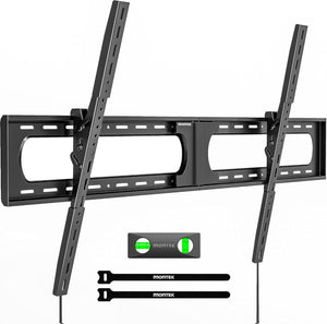 monTEK Heavy Duty Tilting TV Wall Mount for 37-140'' Extra Large Flat & Curved TVs up to 300lbs, 4×Load Tested, 2.4" Slim Low Profile Bracket, Fits 16"/18"/24" Studs, Max VESA 1200×800mm, TM1007W-XLT