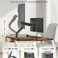 monTEK Sleek Aluminum Monitor Arm for 17–57” Ultrawide Screens up to 59.4 lbs, Heavy Duty Single Monitor Arm Desk Mount, Pneumatic Lift, Quick-Release Plate, Clamp/Grommet, Max VESA 100x100