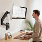 monTEK Monitor Wall Mount for 17-57“ up to 59.4 lbs Ultrawide Screens, Single Heavy-Duty Aluminum Gas Spring Monitor Arm with Full Motion Adjustment, VESA 75x75/100x100 Compatible, Black