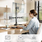 monTEK Stable Triple Monitor Stand, Free Standing Fully Adjustable Desk Mount for 3 Screen up to 17”-32” and 22lbs Capacity Each Arm, Heavy Duty Base, VESA 75x75mm/ 100x100mm