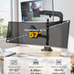 monTEK Dual Monitor Arm for up to 57" and 59.4 lbs Ultrawide Screen, Aluminum Heavy-Duty Gas Spring Vertical Stackable Curved Screen Adjustable Monitor Stand, 75/100mm Vesa Mount, Black