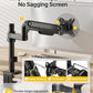 monTEK Tall Single Monitor Arm, Heavy Duty Adjustable Desk Mount for 17–32" Screens, Holds 19.8 lbs, 21 in Max Height, Full Motion Swivel & Tilt, VESA 75/100mm
