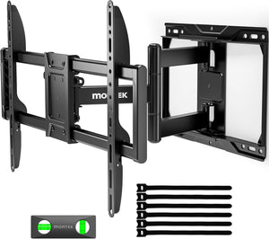 monTEK Full Motion TV Wall Mount for 37-84 Inch TVs, TV Mount Bracket with Articulating Arms, Tool-Free Tilt & Swivel, Extension, Max VESA 600x400mm, Fits 12“/16" Wood Studs, Up to 110lbs, 4X Tested