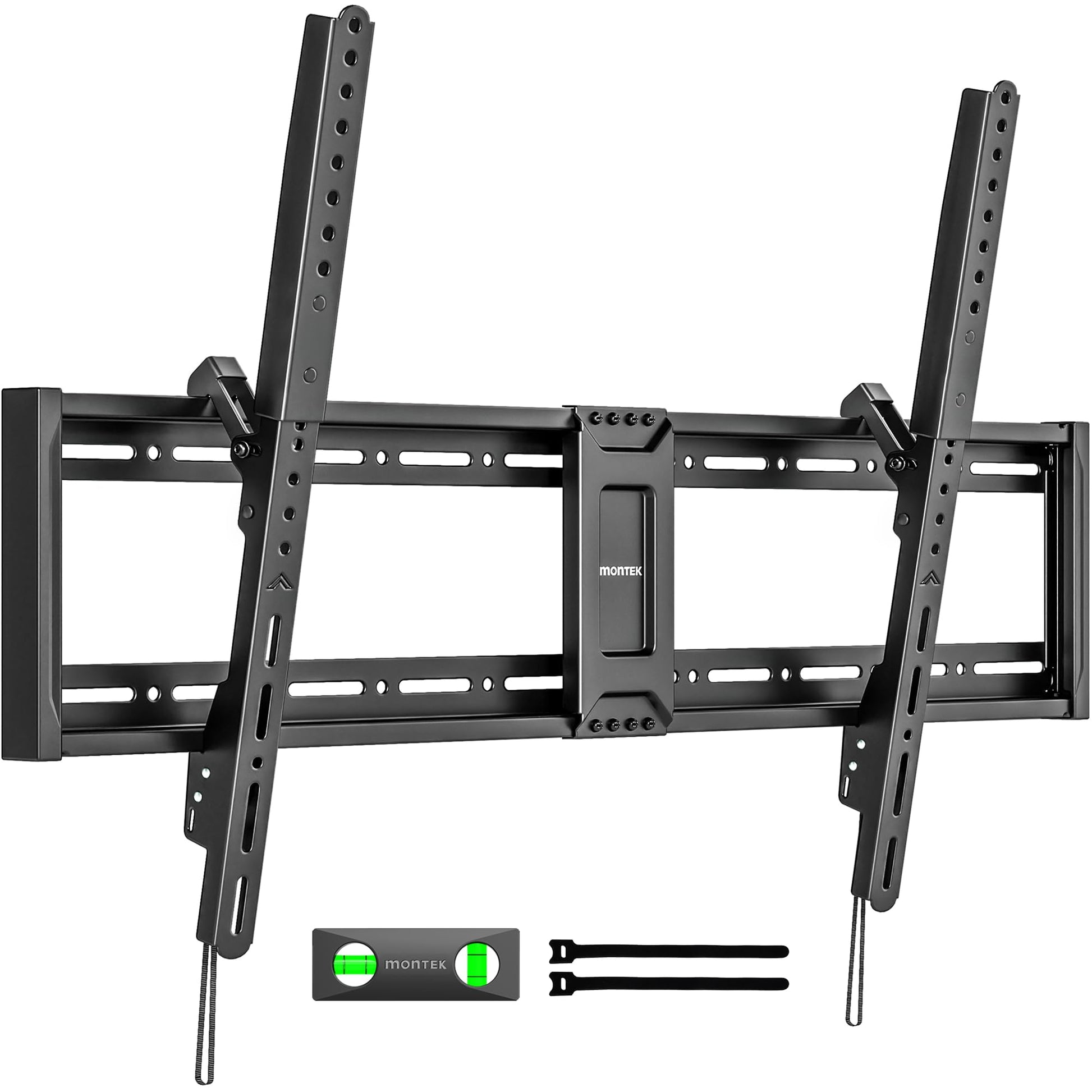 monTEK Heavy Duty Fixed TV Wall Mount for 37–90 Inch TVs, 1.1" Ultra Slim Low Profile Bracket, 200 lbs Capacity, Max VESA 600x400mm, Fits 16"/18"/24" Studs, Space-Saving for Large Flat & Curved TVs