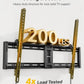 monTEK Heavy Duty Tilt TV Wall Mount for 43–100" Large Flat & Curved TVs, Holds 200 lbs, Ultra Slim Low Profile Bracket with 8° Tilt, Fits 16"/18"/24"/32" Wood Studs, Max VESA 800x600, 4× Load Tested