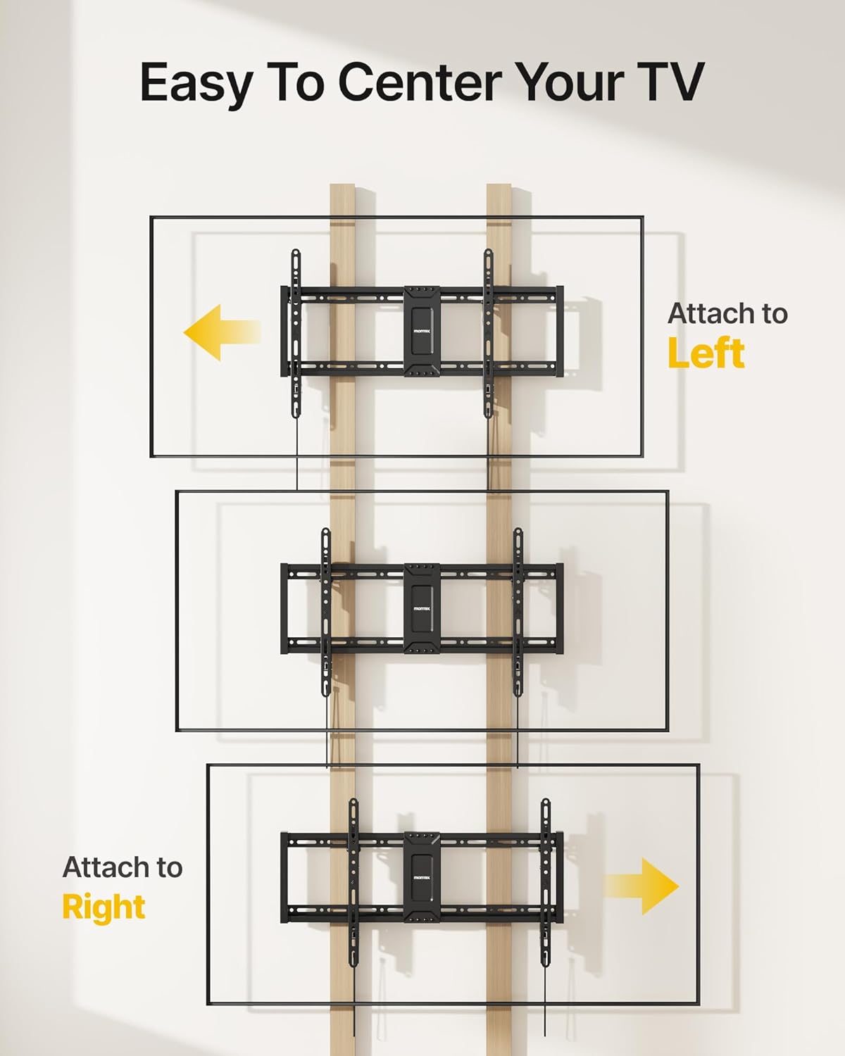 monTEK Heavy Duty Tilting TV Wall Mount for 37-90 Inch TVs, 200 lbs Capacity, 1.65" Slim Low Profile Wall Bracket, Max VESA 600x400mm Fits 16"/18"/24" Studs, Space-Saving for Large Flat & Curved TVs