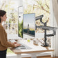 monTEK Premium Aluminum Monitor Arm for 17–57” Ultrawide Screens up to 59 lbs, USB 3.0 Dual Desk Mount with Adjustable Gas Spring, Quick-Release Plate, 10-Min Assembly, Clamp/Grommet, Max VESA 100x100