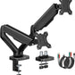 monTEK Heavy Duty Dual Monitor Arm with USB/Audio Ports for 17-32” Screens, Premium Mechanical Spring Monitor Arm up to 19.8 lbs, Full Motion Monitor Desk Mount, VESA 75/100 mm, Clamp/Grommet