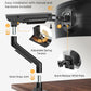 monTEK Sleek Aluminum Monitor Arm for 17–57” Ultrawide Screens up to 59.4 lbs, Heavy Duty Single Monitor Arm Desk Mount, Pneumatic Lift, Quick-Release Plate, Clamp/Grommet, Max VESA 100x100