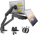 monTEK Dual Monitor Mount with USB Monitor Arms for 2 Monitors for 17 to 35 Inch Curved Screen Holds 35 Lbs Adjustable Heavy Duty Monitor Desk Mount Cable Management, VESA 75/100mm, MA1007UCBK-D