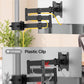 monTEK Universal Pole Monitor Arm 25 Inch Extra Long Reach - Single Desk Mount for 17-32 inch Screens, Steel Full Motion Mount, VESA 75/100mm, 636mm Extension