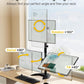monTEK Stable Triple Monitor Stand, Free Standing Fully Adjustable Desk Mount for 3 Screen up to 17”-32” and 22lbs Capacity Each Arm, Heavy Duty Base, VESA 75x75mm/ 100x100mm