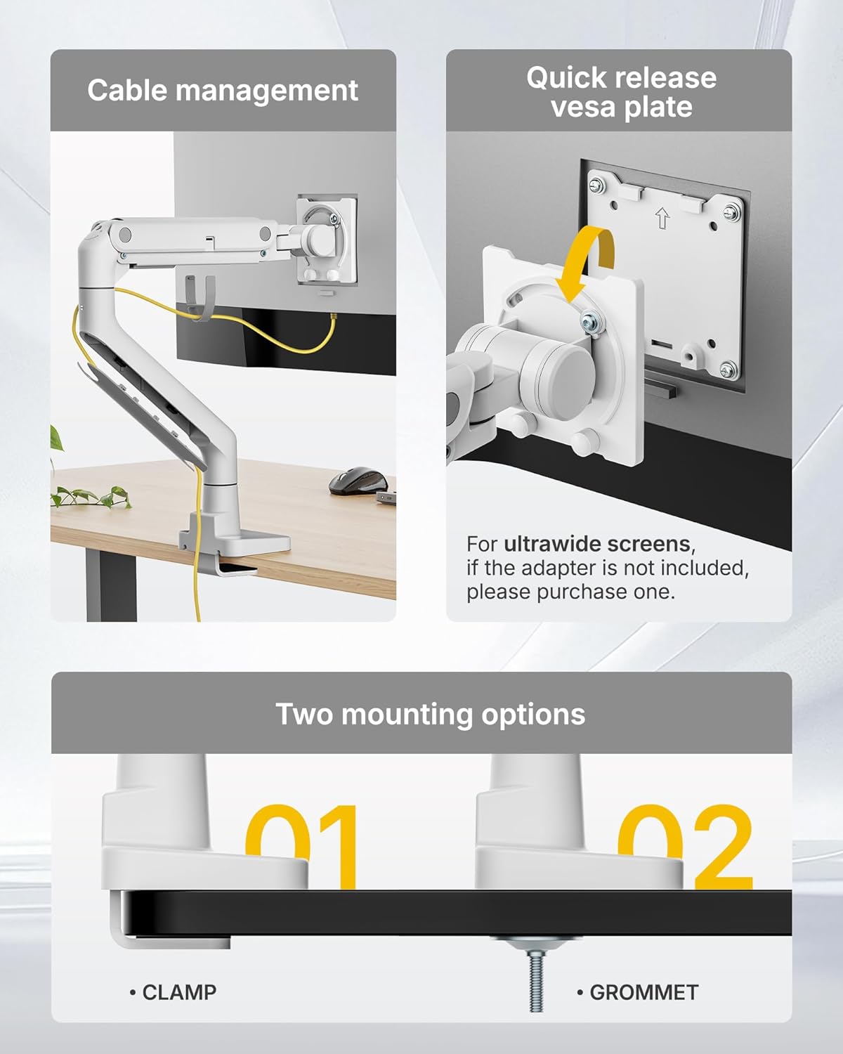 monTEK Heavy-Duty Monitor Arm for 17-57
