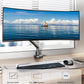 monTEK Heavy Duty Single Monitor Arm for 17-40 Inch Screens, Full Motion Monitor Mount Up to 24.3lbs, Aluminum Monitor Stand with VESA 75/100mm, C-Clamp/Grommet Base for Curved Screens, Gray, MA1010DG
