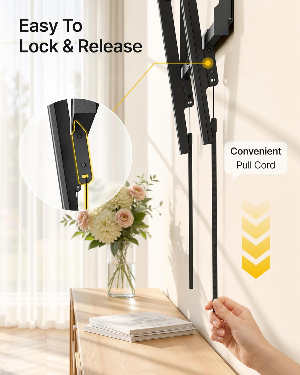 monTEK Heavy Duty TV Wall Mount Tilting Low Profile TV Bracket for 37-86 Inch Flat Screen Curved TVs, Anti-Glare Tilt TV Mount Fits 16"/18"/24" Studs, Max VESA 600x400mm, Holds up to 165 lbs