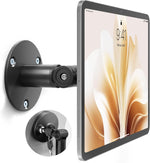 monTEK Anti-Theft Tablet Wall Mount, Universal Tablet Kiosk with Security Lock Fit 7”-15” Screen Size, Compatible with Ipad Series and Samsung Tab, Frameless Design, Black