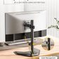 monTEK Stable Single Monitor Stand, Freestanding Monitor Arm for 17 to 32 inch & 22lbs Capacity Screen, Adjustable Height Desk Mount with Swivel and Tilt, VESA 75x75/ 100x100mm