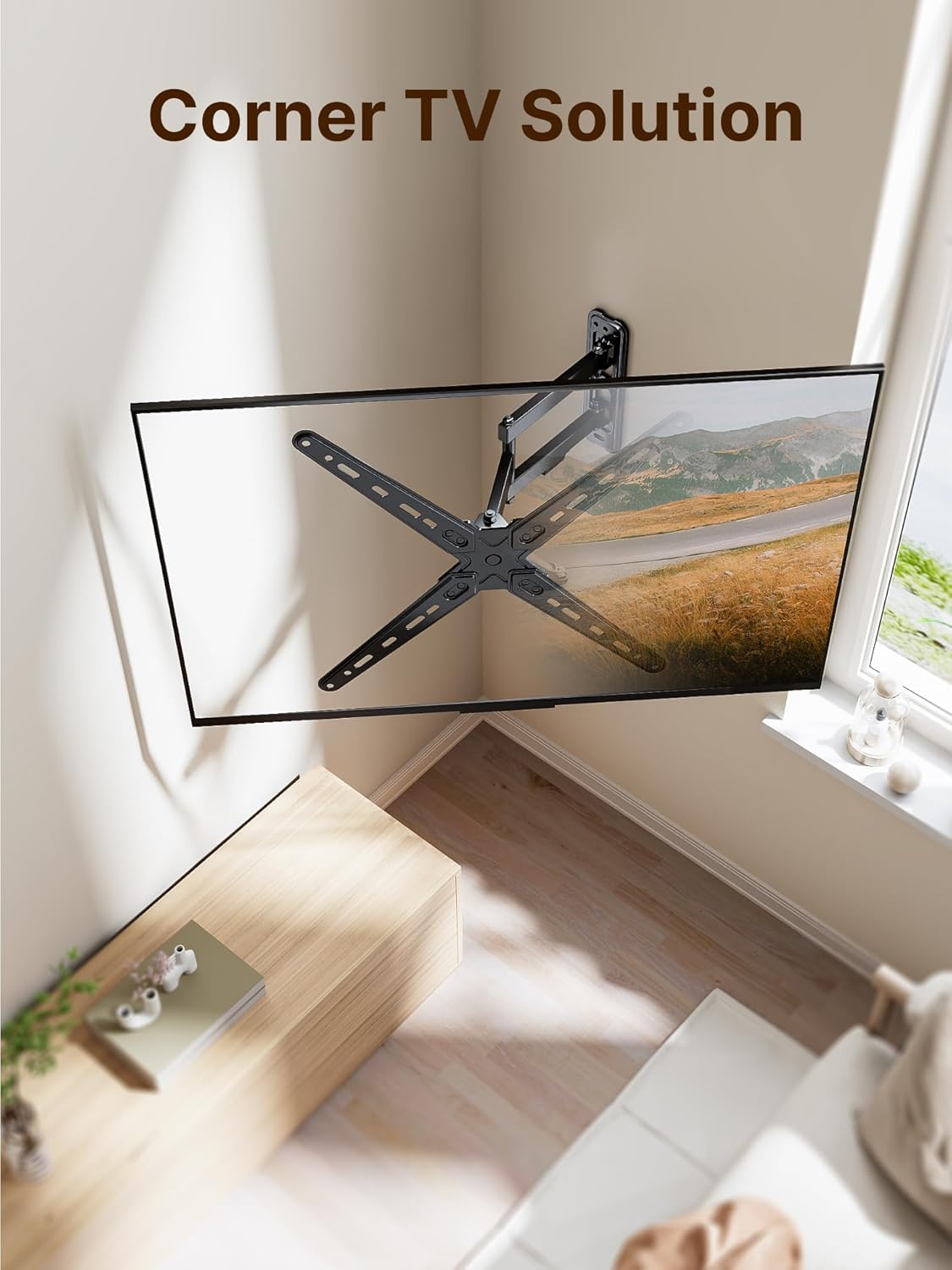 monTEK Full Motion TV Wall Mount Bracket for Most 13-55 Inch LED LCD Flat Screen TVs & Monitors, Swivel Tilt Extension Rotation with Articulating Arms, TV Mount Max VESA 400x400mm, up to 55lbs