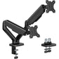 monTEK Heavy Duty Dual Monitor Arm with USB/Audio Ports for 17-32” Screens, Premium Mechanical Spring Monitor Arm up to 19.8 lbs, Full Motion Monitor Desk Mount, VESA 75/100 mm, Clamp/Grommet