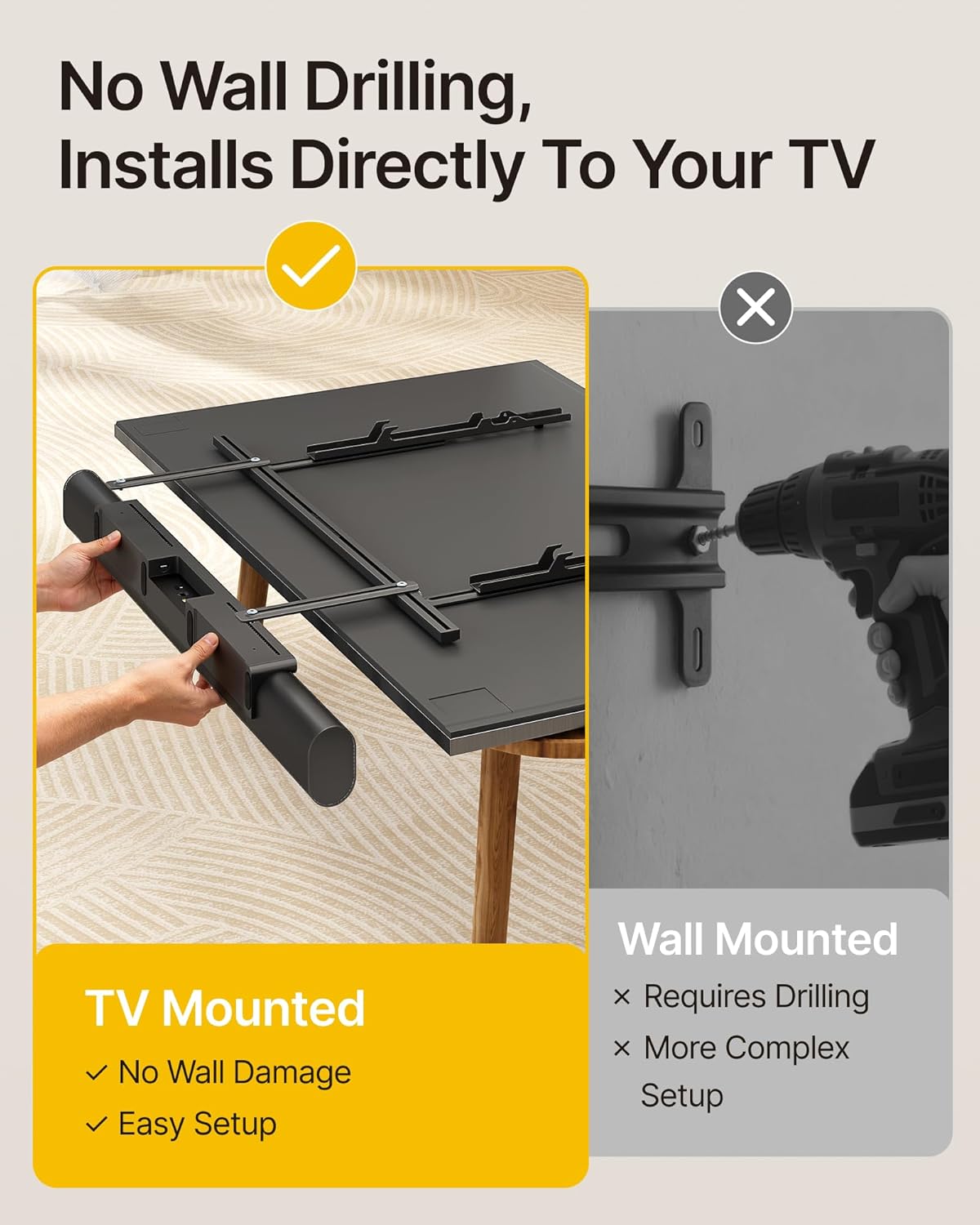 monTEK Soundbar Mount up to 22 lbs fits Sonos Arc/Arc Ultra/Beam/Ray/Playbar, Bose Soundbar 500/700, Samsung & Sony & LG & JBL, Adjustable Soundbar Mount Under TV, Black