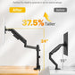 monTEK Single Monitor Arm with Pole, Aluminum Heavy-Duty Height Adjustable Desk Stand for 17″–40″ Ultrawide Computer Screens,Full Motions Arm Mechanical Spring Holds Up to 26.4lbs, VESA 75/100,Black