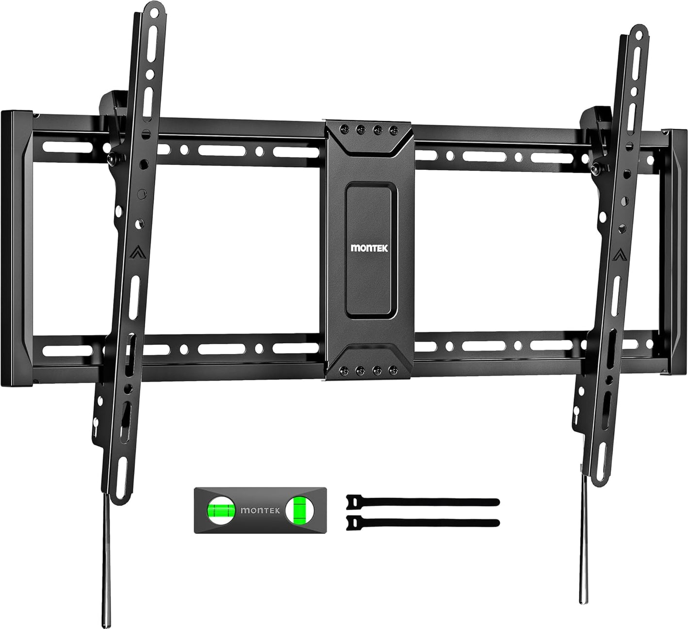 monTEK Heavy Duty Tilting TV Wall Mount for 37-90 Inch TVs, 200 lbs Capacity, 1.65" Slim Low Profile Wall Bracket, Max VESA 600x400mm Fits 16"/18"/24" Studs, Space-Saving for Large Flat & Curved TVs