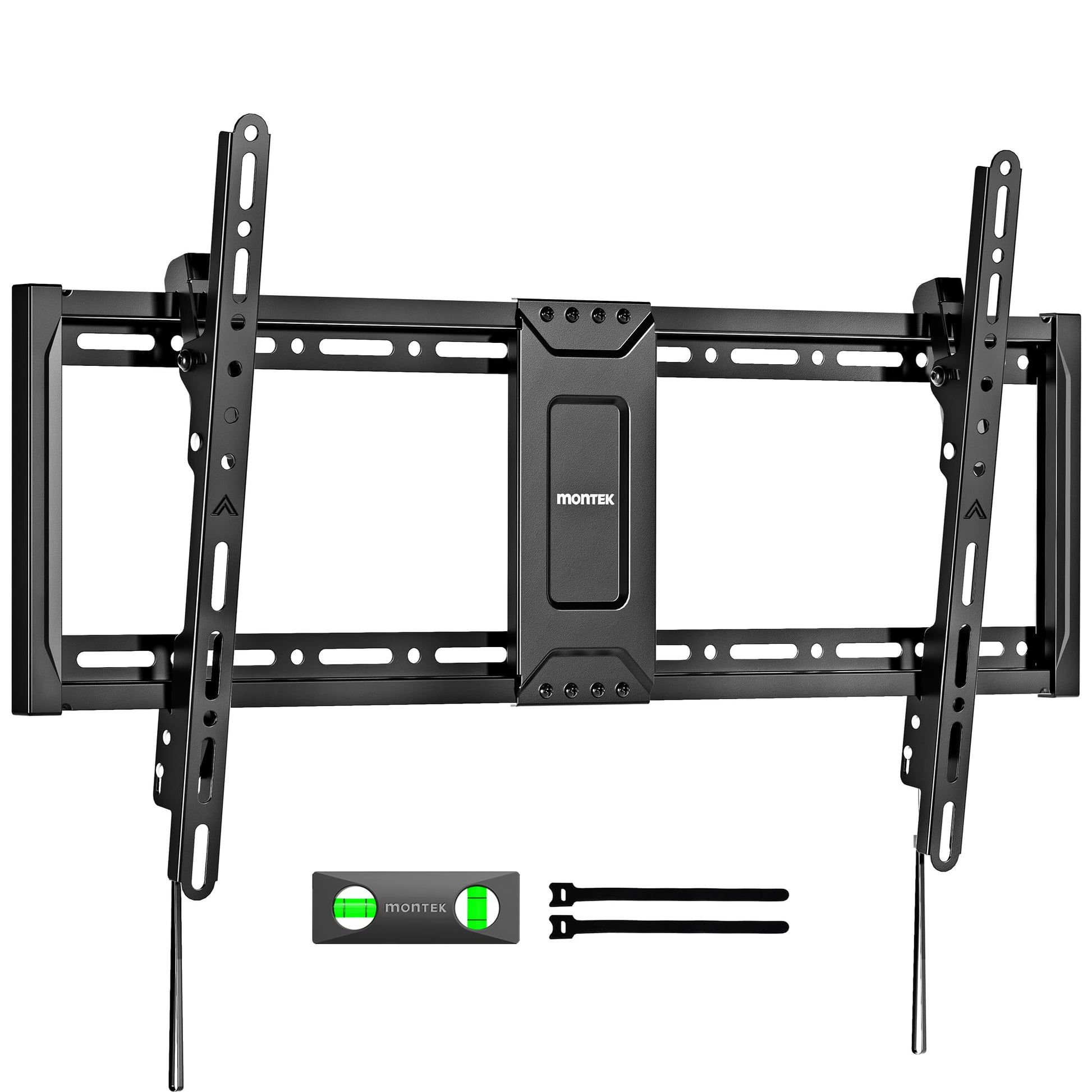 monTEK Heavy Duty Tilting TV Wall Mount for 37-90 Inch TVs, 200 lbs Capacity, 1.65" Slim Low Profile Wall Bracket, Max VESA 600x400mm Fits 16"/18"/24" Studs, Space-Saving for Large Flat & Curved TVs