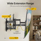 monTEK Full Motion Corner TV Wall Mount for 55-90 Inch LCD LED Flat Curved TVs, Heavy Duty TV Wall Mounts with 176lbs Weight Capacity, Dual TV Wall Arm Perfect for Corner, Bedroom, Max VESA 600x400mm