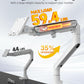 monTEK Single Monitor Arm with USB A/C, Ultrawide Monitor Stand for 17 to 57 Inch Curved Screen, Holds 59.4 lbs, Adjustable Gas Spring Arm, 75/100 VESA Mount, Clamp & Grommet Desk Mount, White