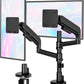 monTEK Dual Vertical Monitor Arm up to 40 inch, Aluminum Heavy-Duty Height Adjustable Stacked Desk Monitor Stand Full Motions Arm Mechanical Spring Holds Up to 26.4lbs,VESA 75x75/100x100,Black