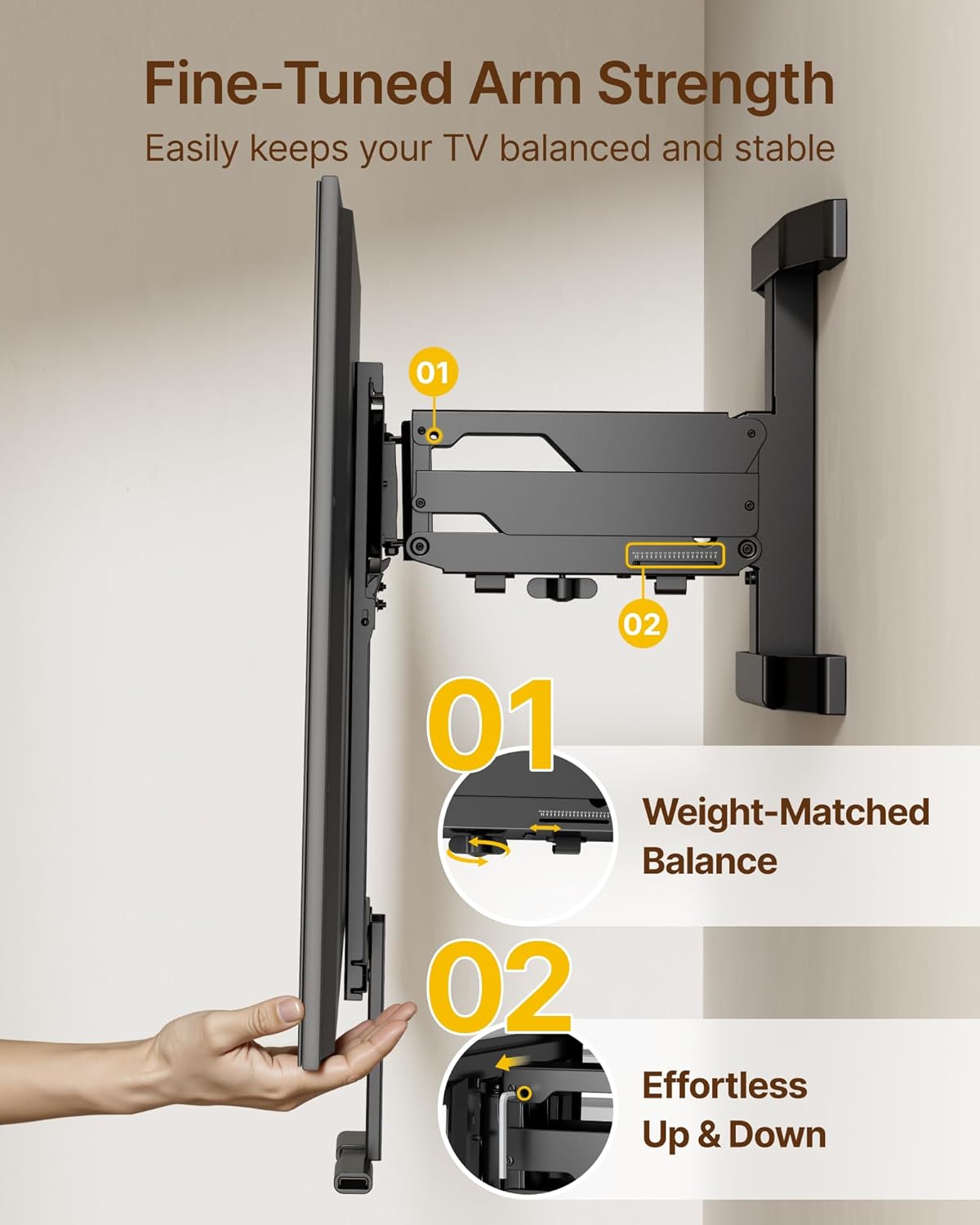 monTEK Fireplace Pull Down TV Mount for 43-86 Inch TVs Up to 99lbs, Swivel & Leveling Drop Down TV Mount, Pull Down TV Mount Over Fireplace with Padded Handle Bar, Max VESA 600x400mm